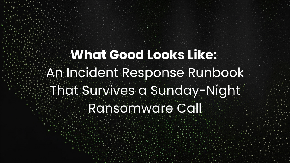 What Good Looks Like: An Incident Response Runbook That Survives a Sunday-Night Ransomware Call